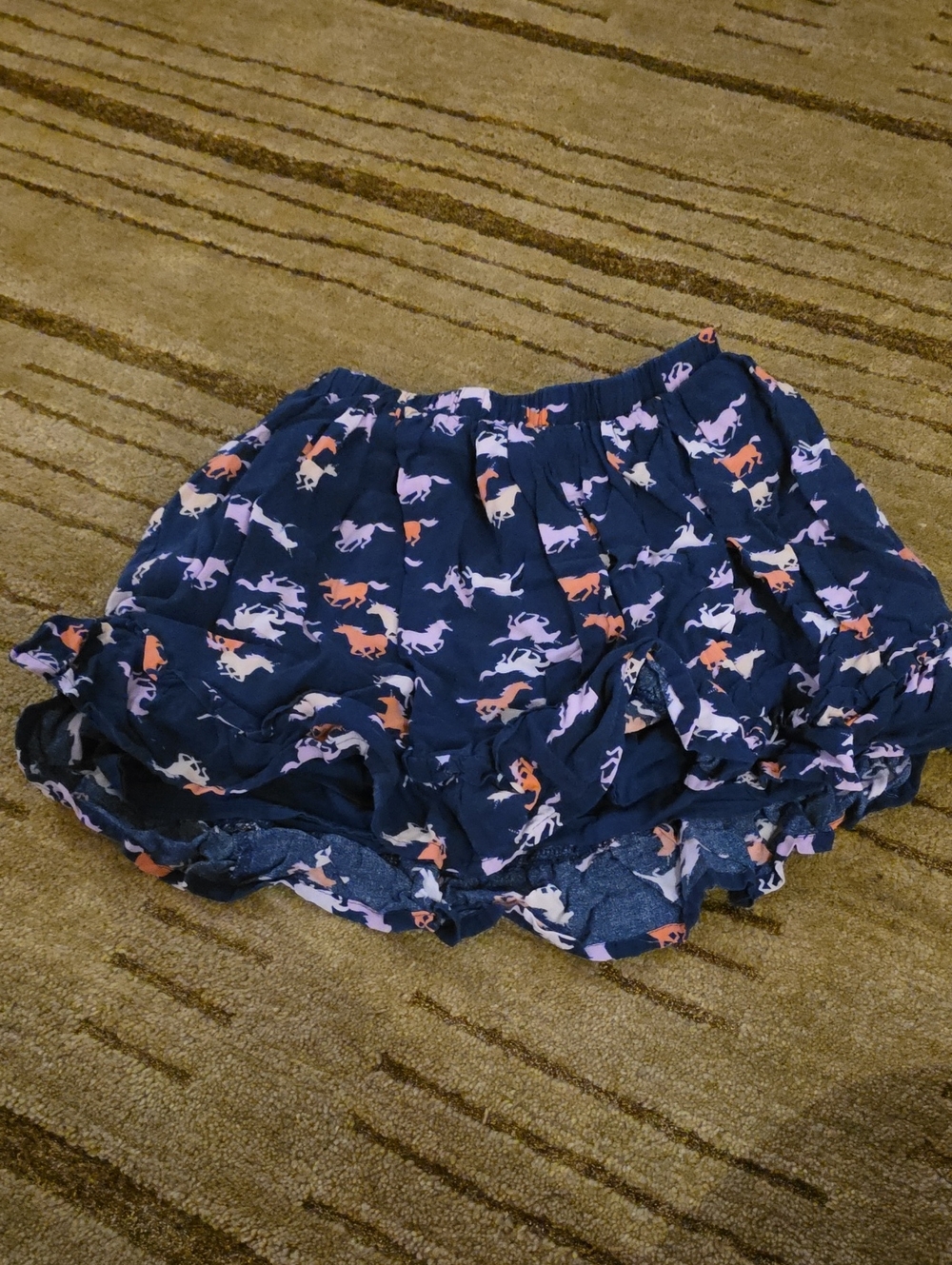5/25 jumping beans Navy Skirt with Pink and Orange Pony Accents Size 8